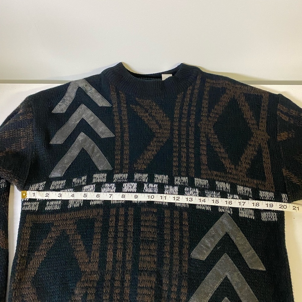 LUCIANO DIVANNI Vintage crewneck knit sweater, geometric patterns size medium - Picture 5 of 6